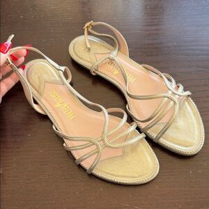 Gold Strappy Women's Sandals